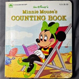Vintage 1984 Walt Disney Minnie Mouse’s Counting‎ Golden Book Board Book RARE